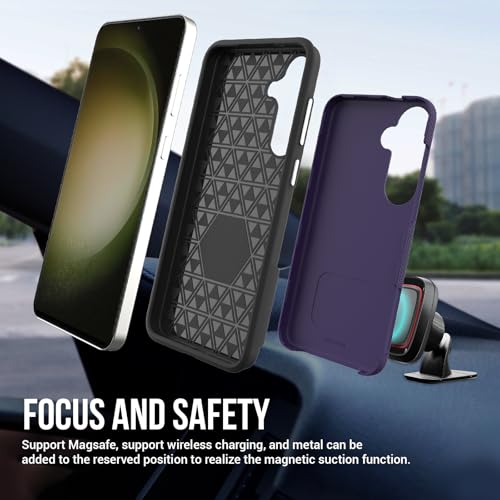 Image of NOXO Ultra-Hybrid Triangle Back Case Cover for Samsung Galaxy S25 Fe, | Shockproof Design | Camera Protection | Soft TPU & Rugged PC | Bumper Case Cover for Samsung S25 Fe, (Deep Purple)