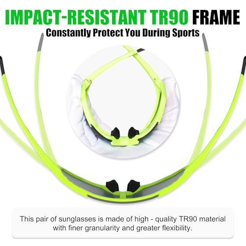 Image of X-TIGER Polarized Sports Sunglasses with 5 Interchangeable Lenses,Mens Womens Cycling Bike Glasses,Baseball Running Fishing