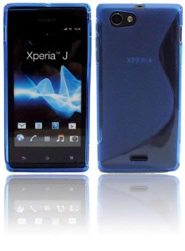 TPU Étui en Silicone Compatible avec Sony Xperia J ST26i Pochette en Silicone Bleu @ Energmix