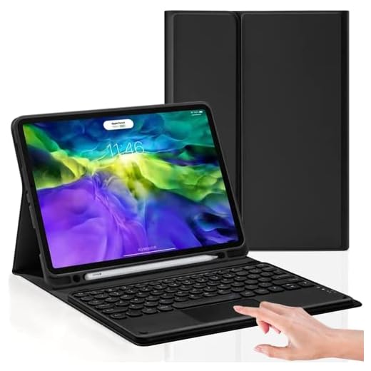 AnMengXinLing Capa com teclado para Galaxy Tab S6 Lite 2024/2022/2020, teclado removível e suporte fino com suporte para caneta S para modelos SM-P620/P625/P613/P619/P615/P610, preto