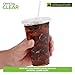 Stock Your Home 24 oz Clear Commercially Compostable Cups with Lids and Straws (Set of 50) Plant Based Cold Cups, Eco Party Cup, Environmentally Friendly Recyclable Disposable Sustainable 5
