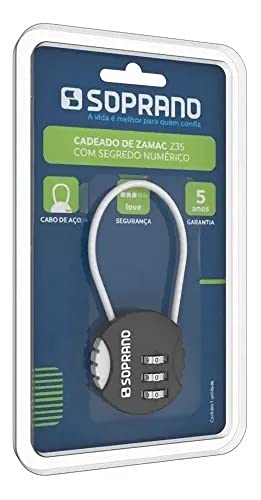 Cadeado de Segredo Z35 Preto - Soprano