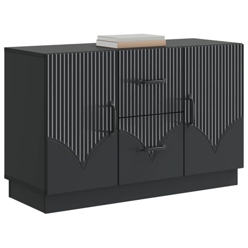 vidaXL Aparador con cajón Negro 89 x 34,5 x 57 cm Madera de Ingeniería