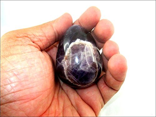 Jet Amethyst Gemstone Egg 45-50 mm A+ Hand Carved Altar Healing Devotional Focus Spiritual Chakra Cleansing Metaphysical Craft Aura
