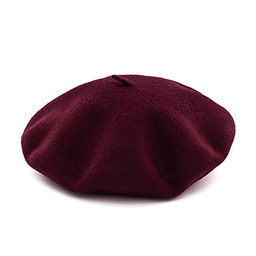 JOOWEN Women's Vintage Plain Beret Hat Girls Wool Warm Beanie Cap