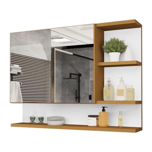 Armario Espelheira Para Banheiro 1 Porta Cleópatra (Nature/Flexcollor)