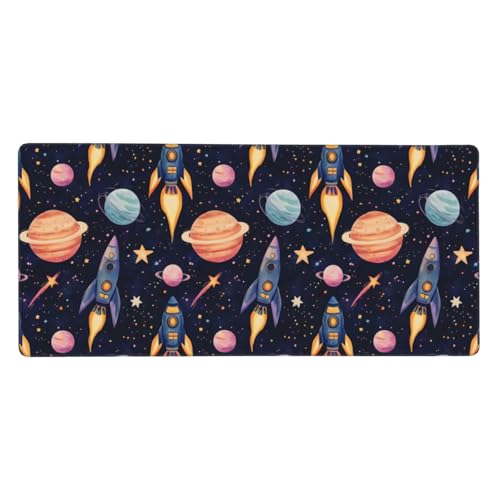 Grand tapis de souris de jeu anti-glisse avec bords cousus pour PC
