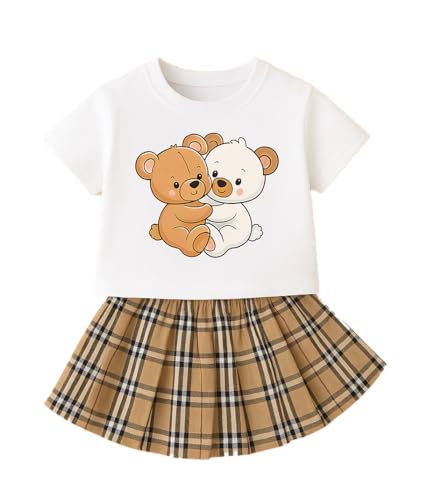 Image of Bold N Elegant Girls Cotton Cute Girly Vibes Cartoon Printed Short Sleeve T-Shirt Top & Shorts Summer Casual Clothing Set