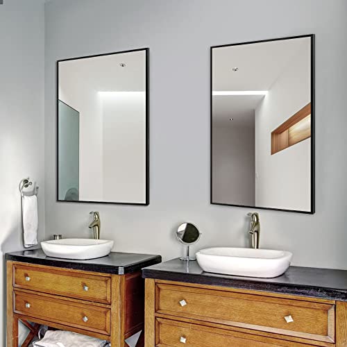 Neutype Large Bathroom Mirrors Wall Mounted Mirrors For Bathroom Bedroom Living Room,Vanity Mirror,Aluminum Alloy Thin Frame,Burst-Proof Glass (Black) #TOP3