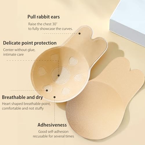 Sticky Bra Strapless Sticky Invisible Push up Adhesive Bra(C&D Cup) - 4