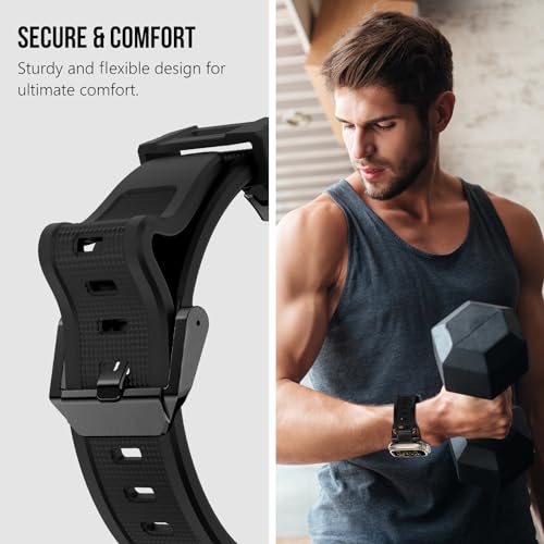 Image of KADES Rugged TPU Sport Band for Apple Watch Ultra 3 /2 /1 49mm, Metal Connectors for Apple Watch Series 11 /10 /SE3 46mm Series 9 /8 /SE2 /7 /6 /SE /5 /4 /3 /2 /1 45mm /44mm /42mm