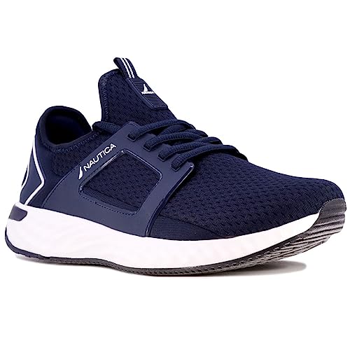 Nautica Men's Casual Lace-Up Fashion Sneakers-Walking Shoes-Lightweight Joggers-Arano-Black Mono