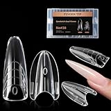 Nymora Professional Sandwich Dual Nail Forms 280 Stück (14 Größen), Wiederverwendbare Polygel Tips für Makellose Gel-Verlängerung, Kein Feilen, Kein Überlauf, Für Builder Gel & Salon (Mandel)