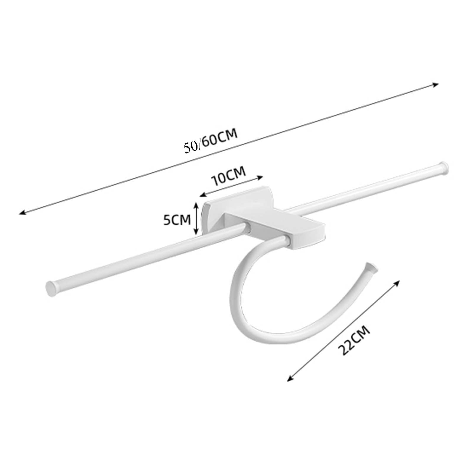 Estante para Toallas de baño, Soporte de Pared sin Taladro, riel Autoadhesivo de latón Inoxidable para Inodoro, Blanco A, 50 cm