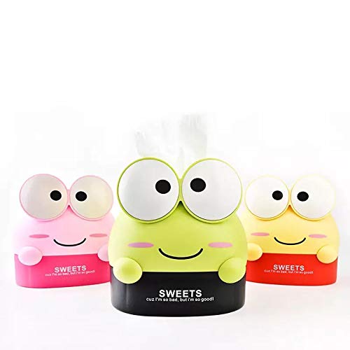MEGA TREE Cartoon Frog Tissue Box Plastic Simple Stylish Cute Animal Tissue Storage Box Storage Holder ( 1 Piece ) (Yellow)