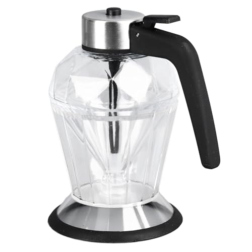 Honey Syrup Dispenser with Stand, Multipurpose Honey Jar, Clear Glass Honey Container with Dipper, Shape