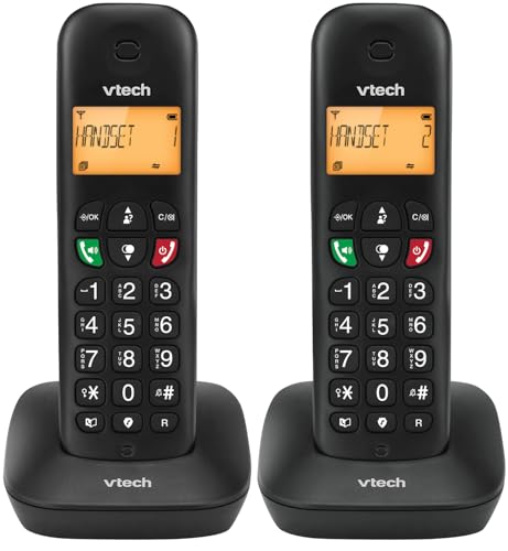 Téléphone sans Fil VTech DECT avec 2 combinés, Blocage d’appels, Identification/Attente d’Appel, répertoire, 13 h d’autonomie, conférence, Rappel,...
