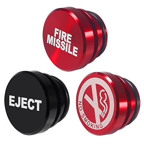 DWEII 3 Pieces Aluminum Dustproof Plug Billet Button Plugs 12-Volt Replacement Accessories Anodized Aluminum Car Decoration Compatible with Most Vehicles Auto Car