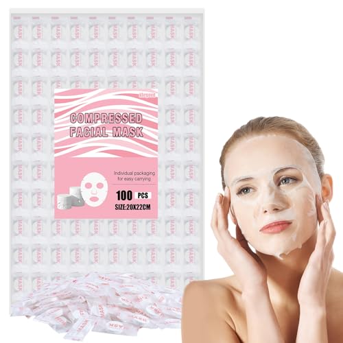Khrgovd 100PCS Compressed Cotton Facial Mask Sheets for Women