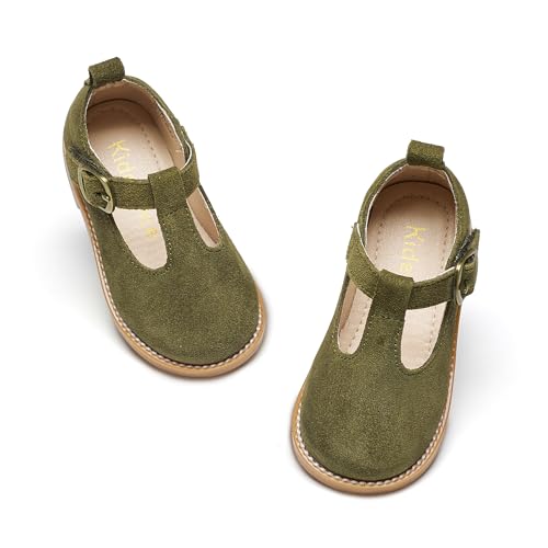 Image of Kiderence Toddler Girl Mary Jane School Uniform Dress Shoes Oxford Flats | Wide Toe Box Great Comfort for Student Shoe and Flower Girl Shoe for Wedding, Parties, Church