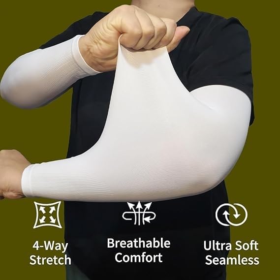 Image of Luminex Commerce Cooling Arm Sleeves for Men & Women, UV Sun Protection Hand Sleeves, Cricket, Motorcycle, Golf