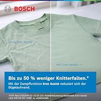Bosch WGH244M40, Serie 6, Smarte Waschmaschine 9 kg, 1400 UpM, Fleckenautomatik, Iron Assist für weniger Falten, Mini Load, schneller Waschen mit Speed Perfect, Touch Bedienung, Nachlegefunktion – Ansicht 7
