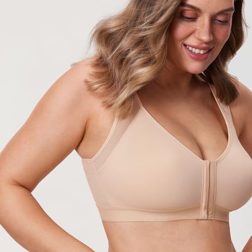 Image of DELIMIRA Women's Front Closure Posture Wireless Back Support Full Coverage Bra