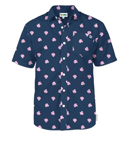 Tipsy Elves Easter Shirts for Men Peeps - Officially Licensed Men’s Short Sleeve Button Down Pastel Vacation Hawaiian Shirt - Party Peep-le Button-Up Size - XX-Large