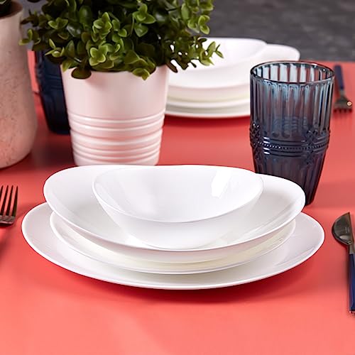 Karaca White Pure 24-Piece Glass Dinner Set for 6 People, Elegant Dinnerware, Heat-Resistant Tableware with Dinner Plates, Pasta, Cereal/Soup Bowls and Dessert/Side Plates - Image 7