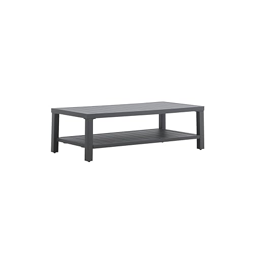 New Classic Furniture Bungalow Aluminum Patio Coffee Table, Gray