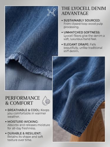 Image of CUPSHE Women's Denim Shirt Dress Long Sleeve Button Down with Pocket
