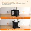 DWANTON Dog Crate Furniture with Cushion, Wooden Kennel Table with Double Doors, Indoor Dog House, Small/Medium/Large Size, 27.2 L, Black