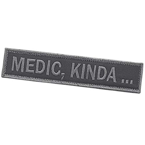 Blackout Medic Kinda Name Tape 1x5 Subdued Morale Tactical Military Fastener Patch