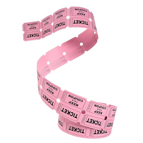 Jeux de carnaval réussis avec ce rouleau de billets de tombola rose