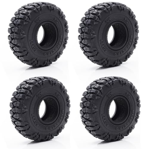 HOPLEX 1.0 Tires 60 * 22mm Soft Rubber Crawler Wheel Tires with Foam Inserts for 1/18 TRX4M 1/24 RC Crawler Axial SCX24 FMS FCX24 RC Crawler Car