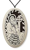 Touchstone Pottery Saint Columba Medal on Braided Cord | Patron of Ireland, Scotland, Poets, and bookbinders