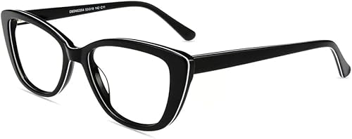 Firmoo - Anteojos de lectura para computadora con bloqueo de luz azul, diseño vintage, marco para mujeres Cateye TR90 con aumento