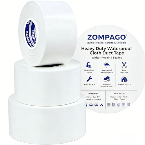 ZOMPAGO Weather Stripping Tape Door Window Seal White,2Roll,1.8in x 66FT