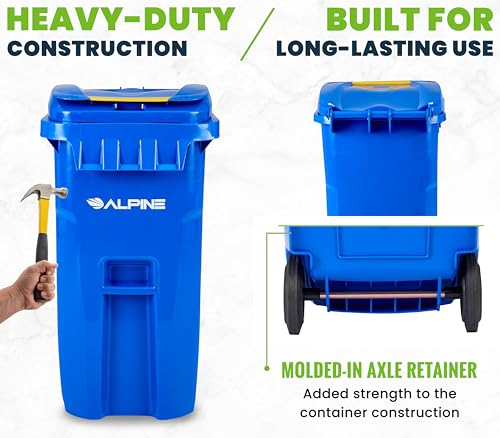 Alpine Industries ALP500-64-BLK-AM Alpine 64 Gallon Blue Outdoor Recycling Bin thumb #3