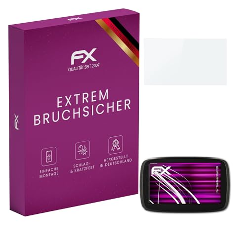 atFoliX Lámina Protectora de plástico Cristal compatible con TomTom Start 50 Película Vidrio, 9H Hybrid Glass FX Protector Pantalla Vidrio templado de plástico