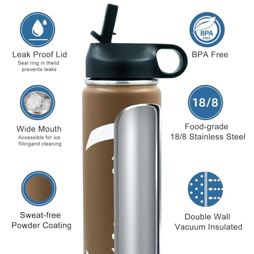 Football Water Bottle for School, Insulated Kids Tumbler with Straw, 22 oz — view 5