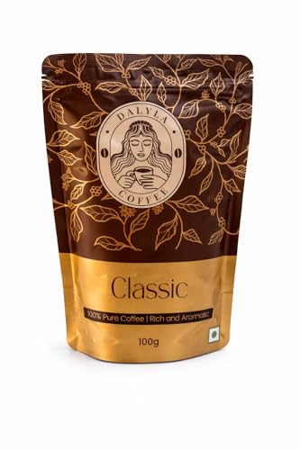 Image of Dalyla Premium Classic Instant Coffee 100 G | 100% Pure Coffee | No Chicory | Rich Aroma & Strong Flavor | Arabica-Robusta Roast | Airtight Zipperlock Pouch