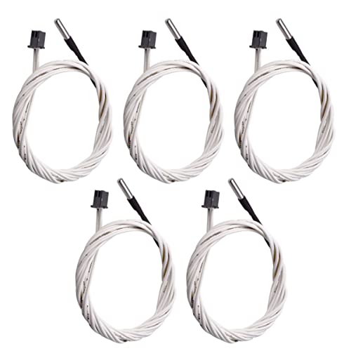 ULTECHNOVO 5pcs Ntc100k Thermistor High Sensor for 3d Printer Hot End and Heating Block, Plastic and Stainless Steel Mat