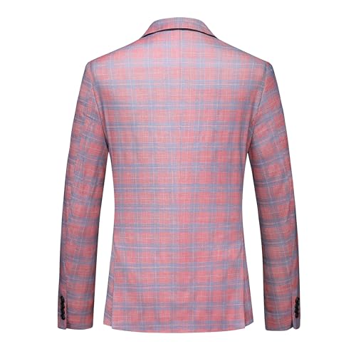 MOGU Mens 3 Piece Slim Fit Plaid Suit Blazer Jacket+Vest+Pants3
