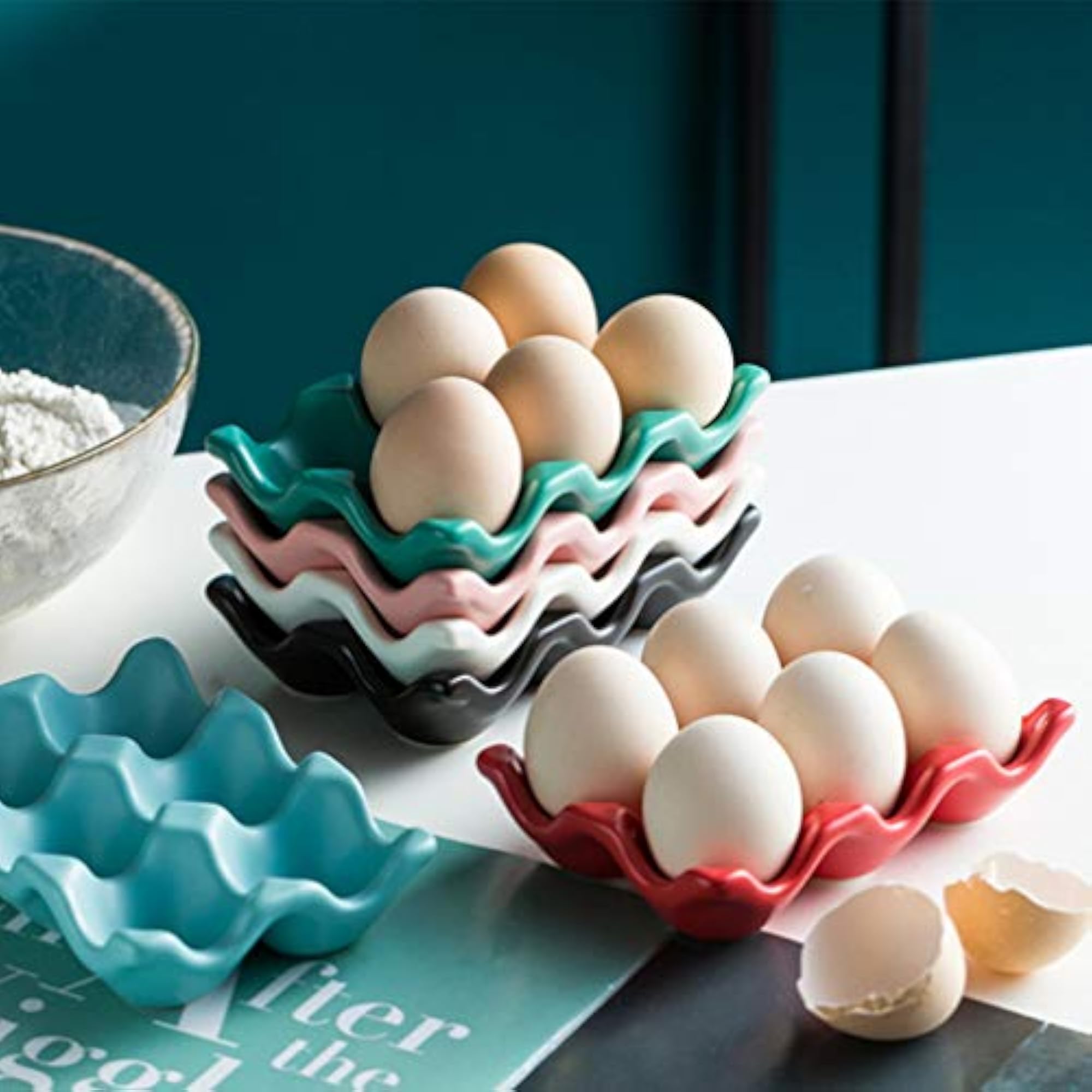 Ceramic Chicken Egg Holder Food Storage Container