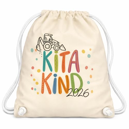 PIujsym Süße Kindergartentüte Muster mit Bagger und Kita Kind 2026 Jungen Kindergarten Geschenk Kindergartenkind Klein Schultüte Für Süßigkeiten Stifte Kleine Hefte