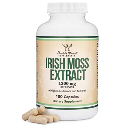 Irish Sea Moss Capsules, Ultra High Purity Potent Extract (180 Count, 1,200mg per Serving) (from Wildcrafted and Raw…
