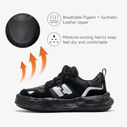 BEAU TODAY Chunky Sneakers for Women, Womens Fashion Sneakers, Breathable Comfort Casual Tennis Shoes, Lightweight Lace-up Sneakers for Travel Gym Work2