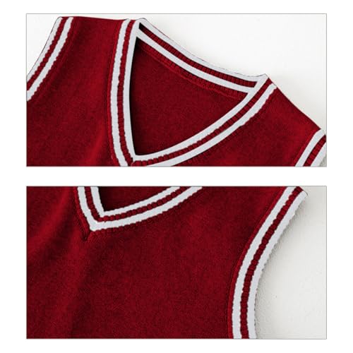 Toddler Sweater Vest 100% Cotton School Uniform Vests for Girls Boy Toddler Kids Knit Pullover4