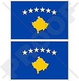 Kosovo kosovarischer Flagge Kosovo 7,6 cm (75 mm) Bumper Sticker, Aufkleber Vinyl X2